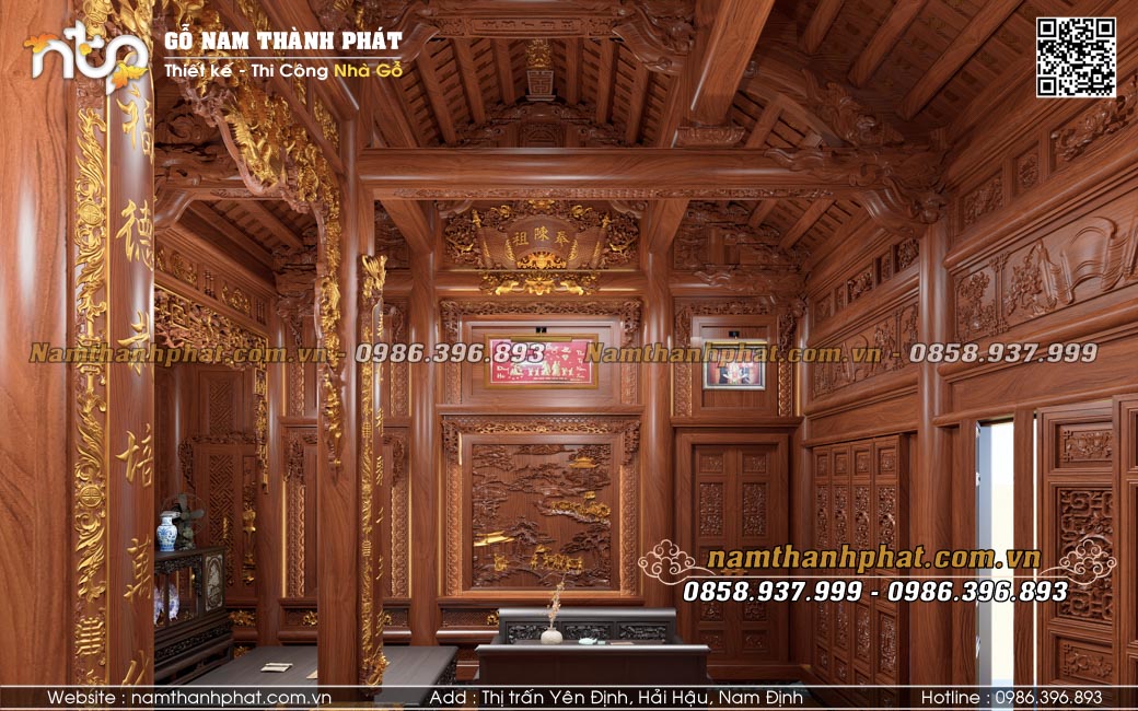 Kiến trúc kẻ truyền Nhà gô 3 gian Bắc Bộ